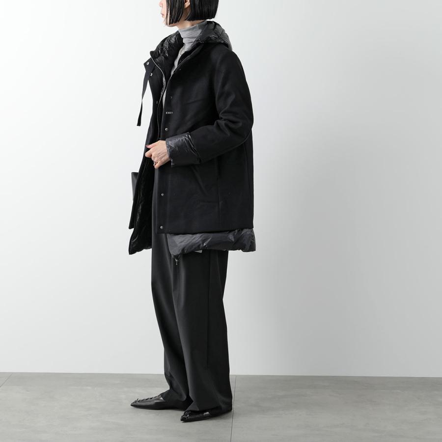 タグ付き新品 ヘルノ ダウンジャケット 44 ドローコード 黒 異素材切替