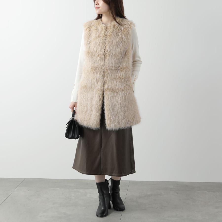 美品　ヘルノ HERNO Resort エコファーベスト 104500円程度 HERNO（ヘルノ） ファーベスト Resort Fur Long Vest リゾート