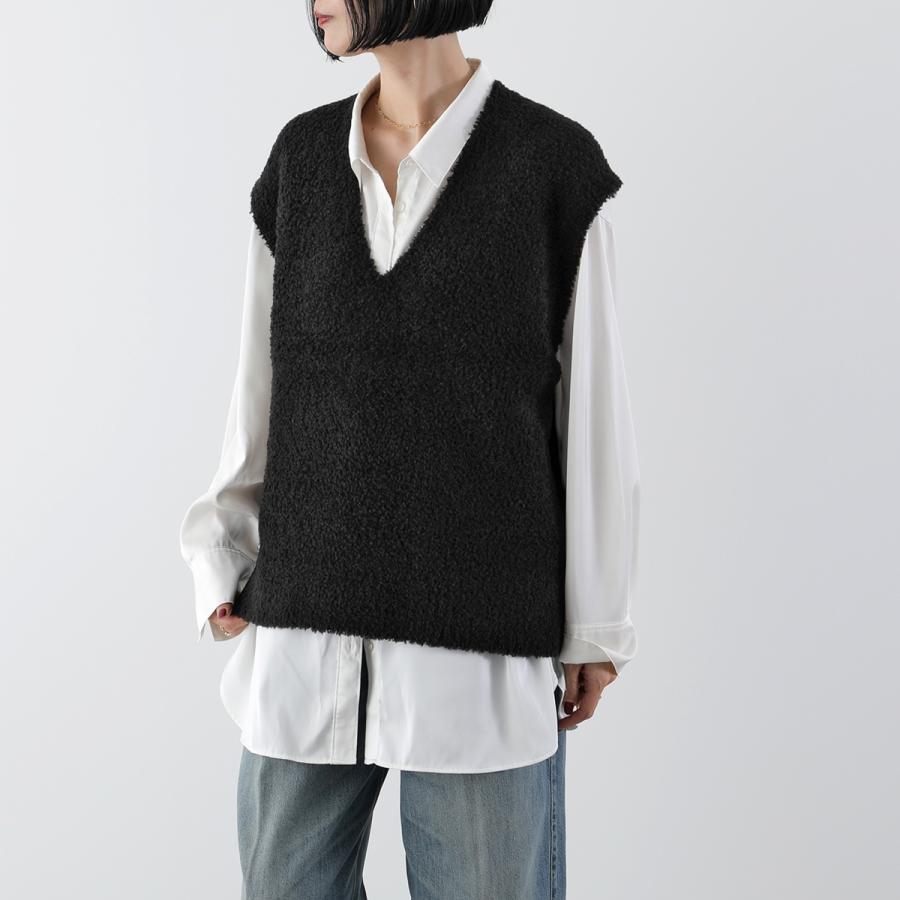 Cafune（カフネ） 切替 ニットベスト 435967 レディース ボア×リブ V