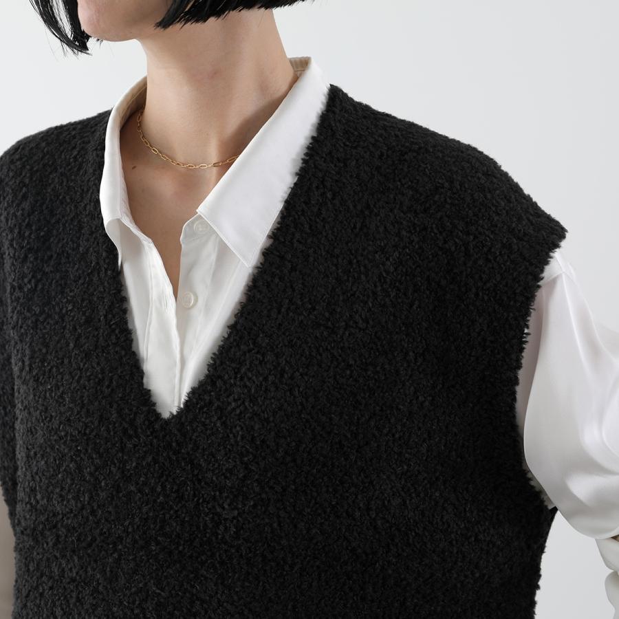 Cafune（カフネ） 切替 ニットベスト 435967 レディース ボア×リブ V