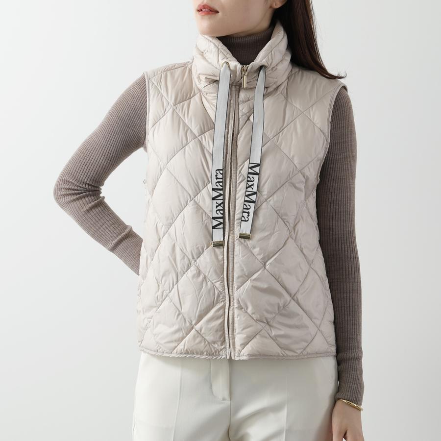 近年モデル✨マックスマーラ キルティングダウンベスト フード ベージュ 40 Max Mara The Cube マックスマーラ ザ・キューブ ダウンベスト