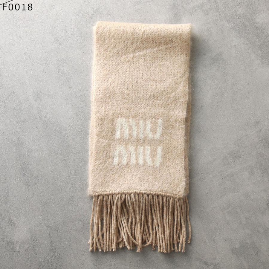 MIUMIU ミュウミュウ マフラー 5FS062 2CQD レディース モヘアブレンド ロゴ フリンジ カラーカラー6色の画像