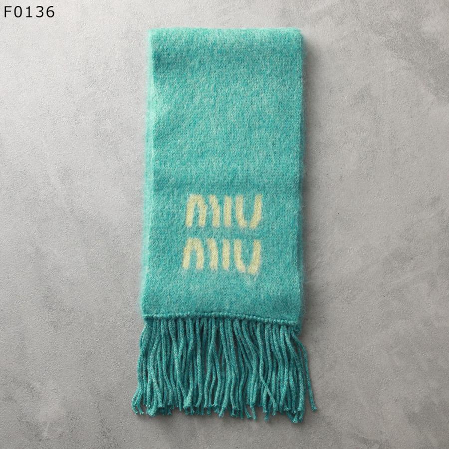 MIUMIU ミュウミュウ マフラー 5FS062 2CQD レディース モヘアブレンド ロゴ フリンジ カラーカラー6色の画像