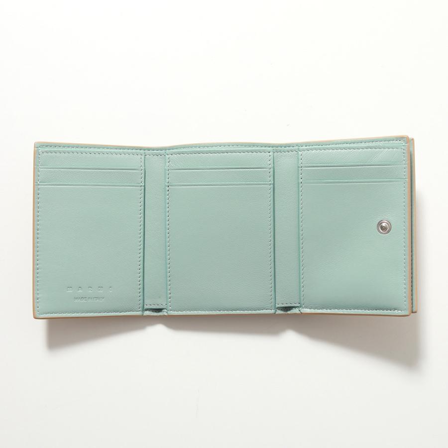 MARNI マルニ 三つ折り財布 PFMO0105U0 PFMI0097U0 P6533 レディース レザー ミニ財布 ロゴ刺繍の画像