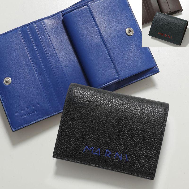 MARNI（マルニ） 二つ折り財布 PFMI0098U0 P6533 メンズ レザー ロゴ