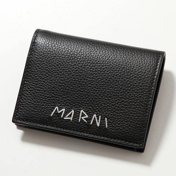 【未使用・付属品付き】MARNI 二つ折り財布 ネイビー/ホワイト MARNI（マルニ） 二つ折り財布 PFMOQ14U13 LV520 レディース