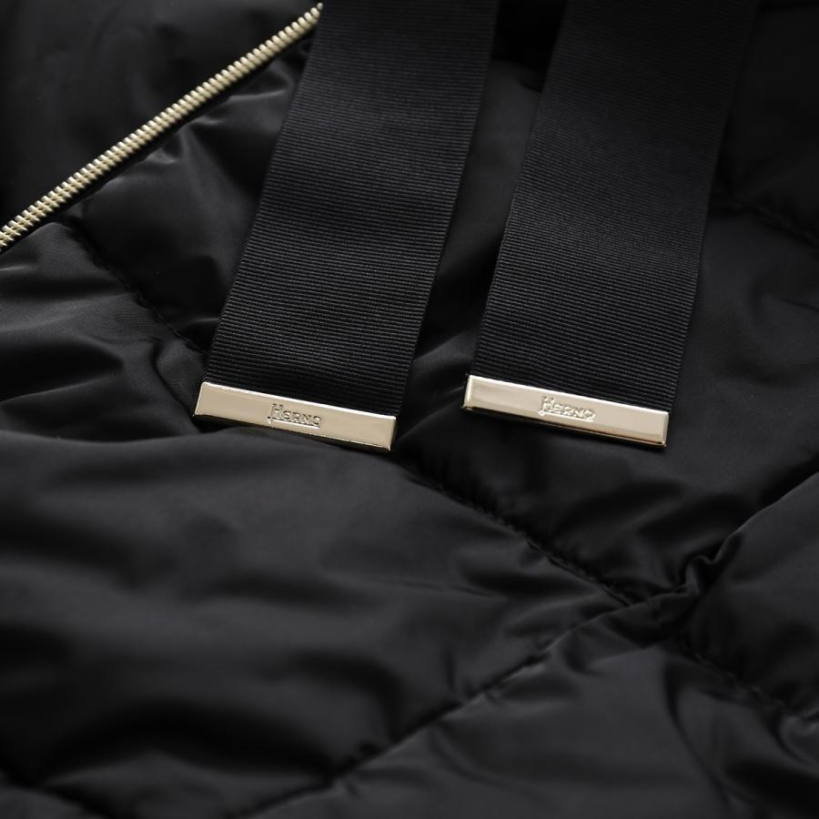 HERNO ヘルノ オフィサーカラーコート フレアスリーブ グログラン ブラック ヘルノ / HERNO / チェスターコート / エコファー / CA000162U-12536