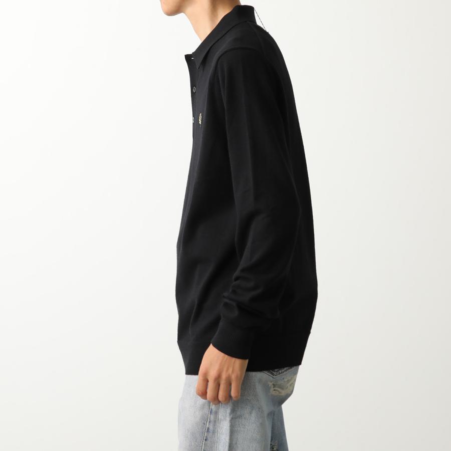 美品フレッドペリー 黒ブラック長袖ポロシャツ 白刺繍 L ロングスリーブ タグ有 FRED PERRY（フレッドペリー） ポロシャツ The Fred Perry Shirt