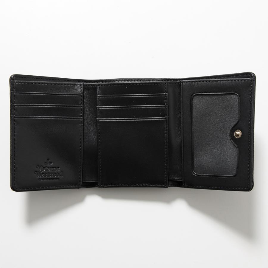 ヴィヴィアンウエストウッド 長財布 マットブラック三つ折り 財布がま口 Vivienne Westwood（ヴィヴィアンウエストウッド） 財布 レディース 三