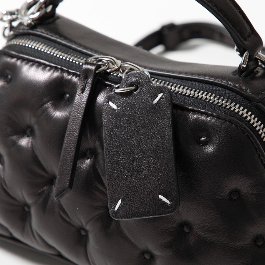 【極美品】マルジェラ グラムスラム ハンドバッグ ブラック レザー Maison Margiela（メゾンマルジェラ） ショルダーバッグ Glam Slam