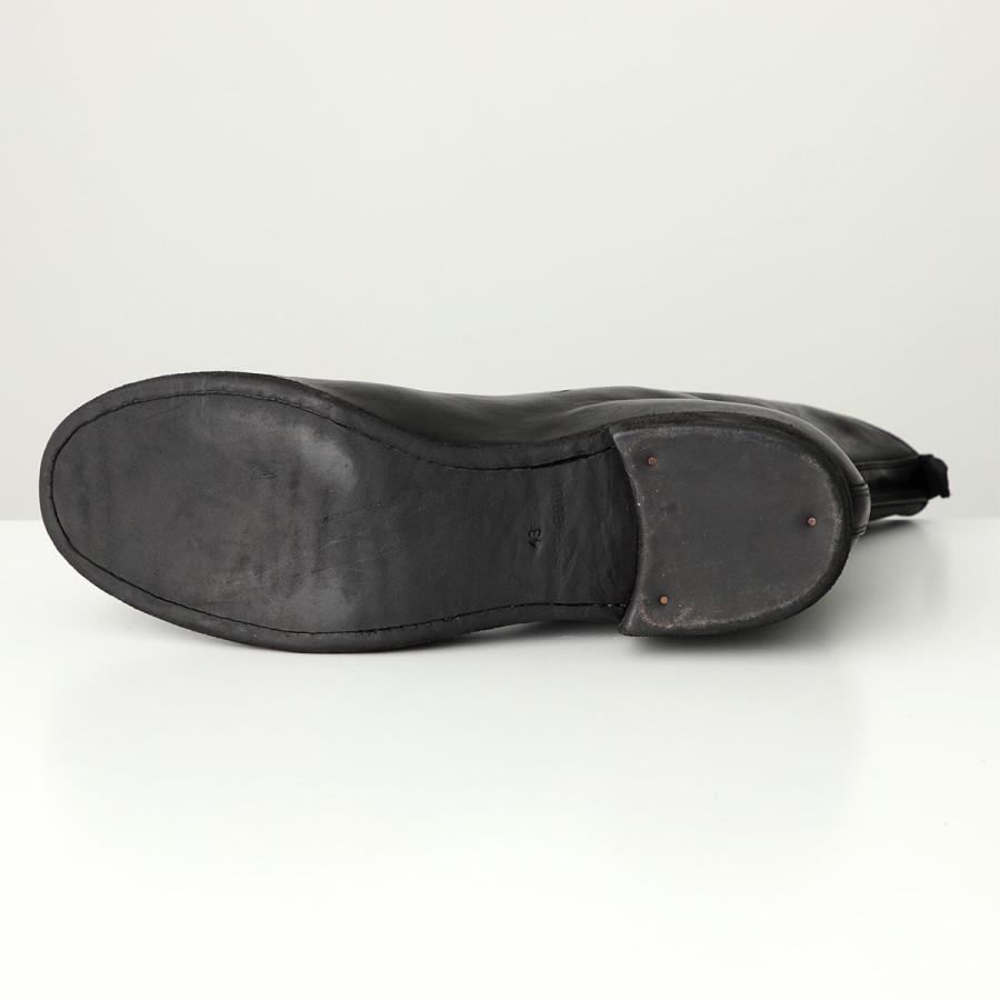 GUIDI グイディ フロントジップブーツ PL2 メンズ ホースレザー フルグレイン ハーフブーツ ミドル Vibram ビブラムソール シューズ 靴 BLKTの画像