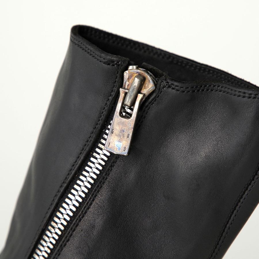 GUIDI グイディ サイドジップブーツ 698 メンズ ホースレザー フルグレイン ハーフブーツ ミドル Vibram ビブラムソール シューズ 靴 BLKTの画像