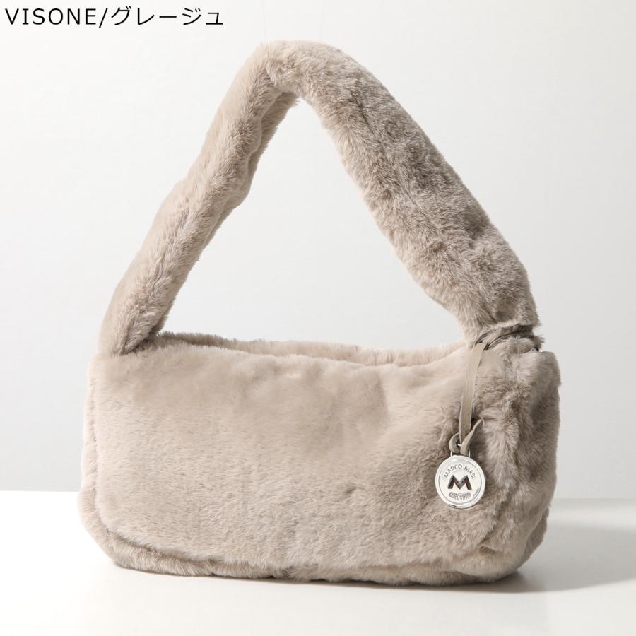 【美品】MARCO MASI　ファーハンドバッグ　ブルー　トライアングル型 美品】MARCO MASI ファーハンドバッグ ブルー トライアングル型 - メルカリ