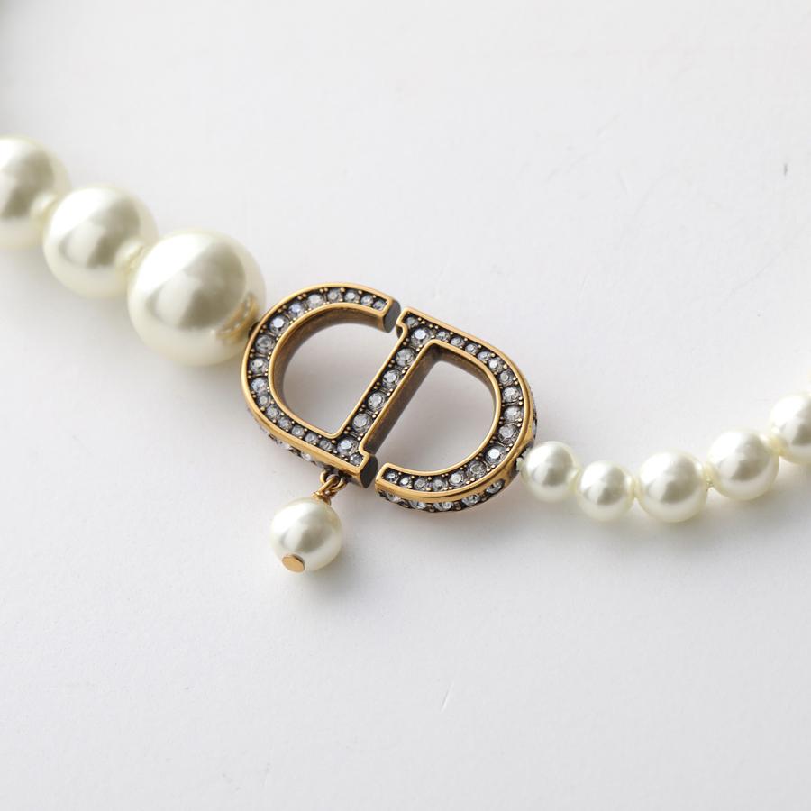 Dior ディオール チョーカー 30 Montaigne モンテーニュ N2987WOMCY レディース パール クリスタル装飾 CDロゴ ネックレス アクセサリー 09SUの画像