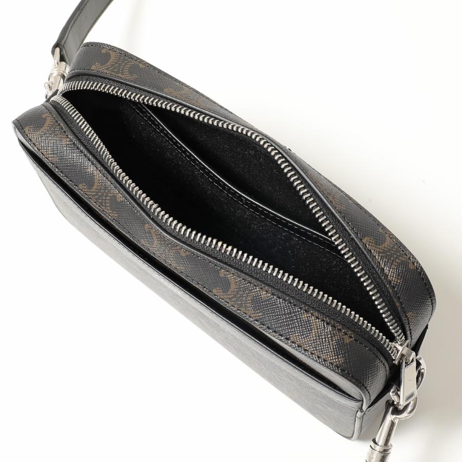 CELINE セリーヌ ショルダーバッグ SMALL MESSENGER 113942EVJ.38SI メンズ トリオンフ メッセンジャー 鞄 BLACKの画像