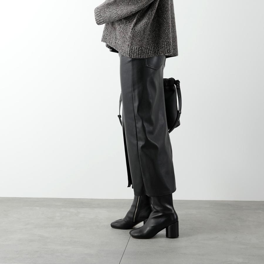 MM6 ブーツ　黒ウールショートブーツ 青メタリックヒール MM6 ブーツ 黒ウールショートブーツ 青メタリックヒール 楽天市場