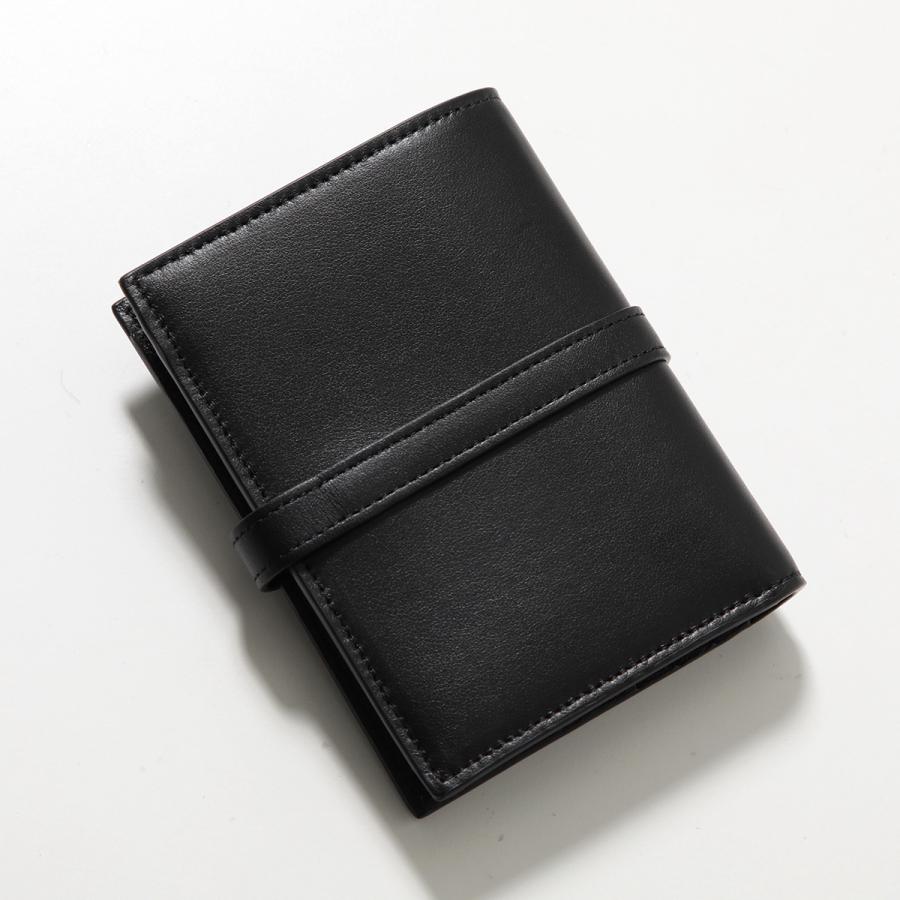 新品未使用　MARNI 黒 二つ折りウォレット　財布　スムースレザー ブラック レザー製二つ折りウォレット、マルニシンボル刺繍入り