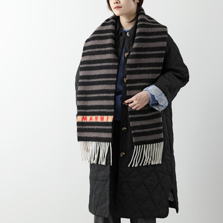MARNI マルニ マフラー SCMC0120Y0 UAW034 メンズ ロゴ ボーダー
