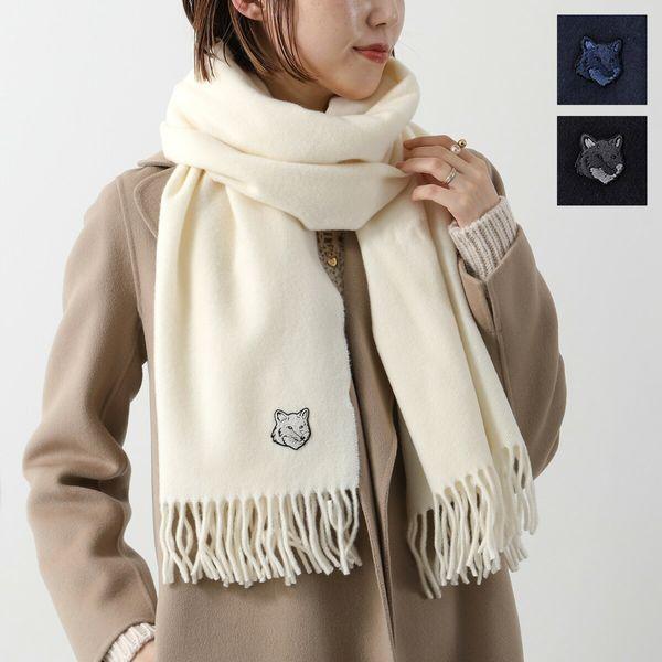 新品　タグ付き　MAISON KITSUNÉ メゾンキツネ ホワイト マフラー MAISON KITSUNE（メゾン キツネ） マフラー BOLD FOX HEAD SCARF