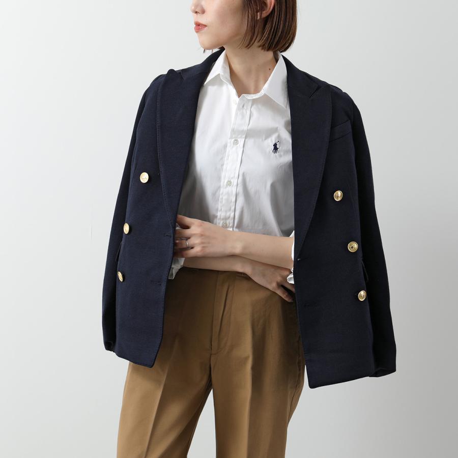 RALPH LAUREN ポニー刺繍　長袖シャツ　ストレッチ　レディース ラルフローレン Ralph Lauren 刺繍エンブレム ボタンダウン