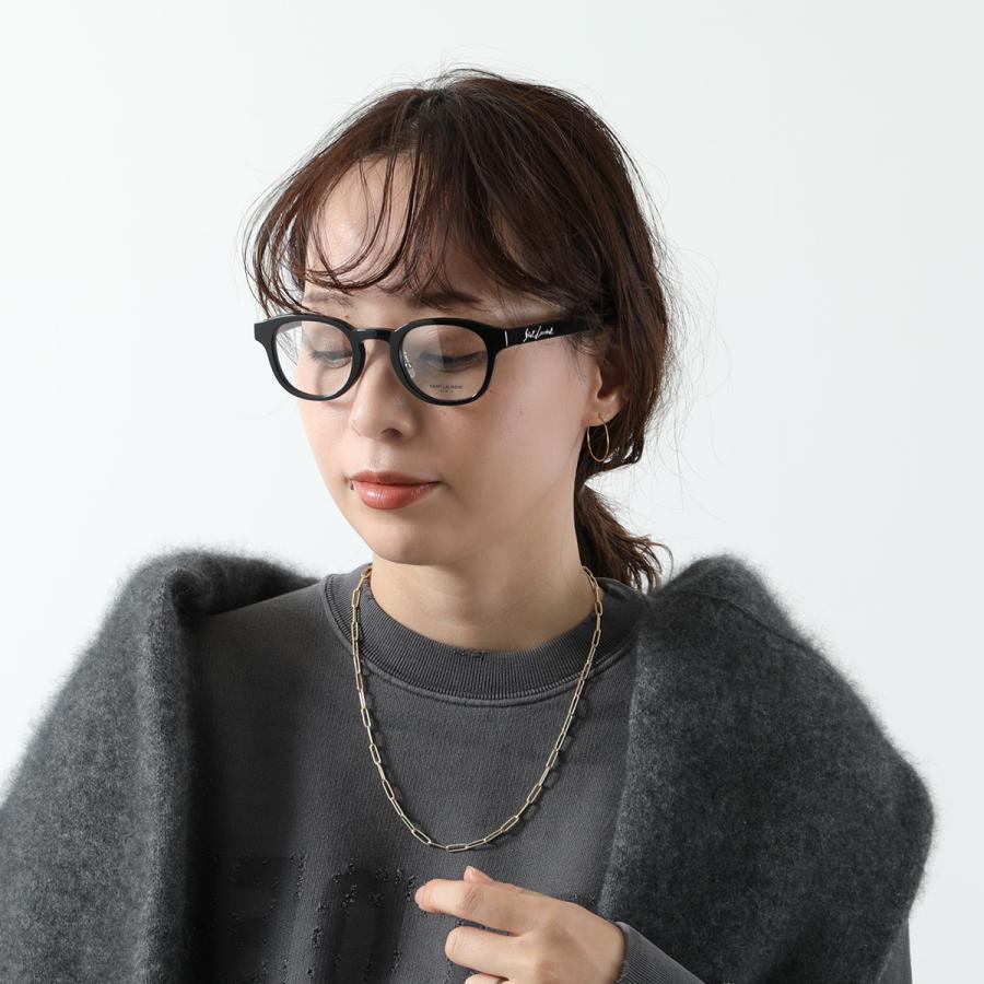 SAINT LAURENT サンローラン メガネ SL 630/J レディース ウェリントン型 セルフレーム クリアフレーム 黒縁 眼鏡 メタルロゴ アイウェア カラー3色_5