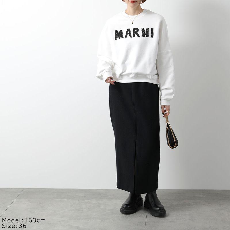 大人もOK! Marni マルニ , ロゴプリント スウェットシャツ BK MARNI（マルニ） スウェットシャツ FLJE0185P5 USCX25 レディース