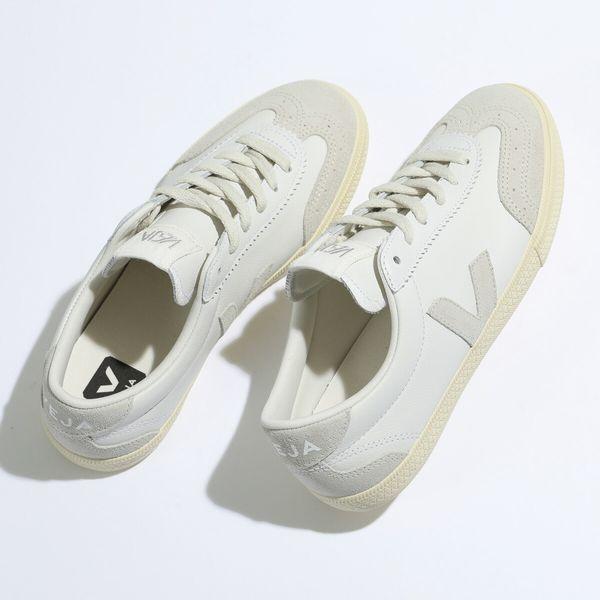 【未使用級】VEJA ヴェジャ スニーカー ホワイト/グレー系 レザー ロゴ VEJA（ヴェジャ） スニーカー VOLLEY O.T. LEATHER ボレー レディース