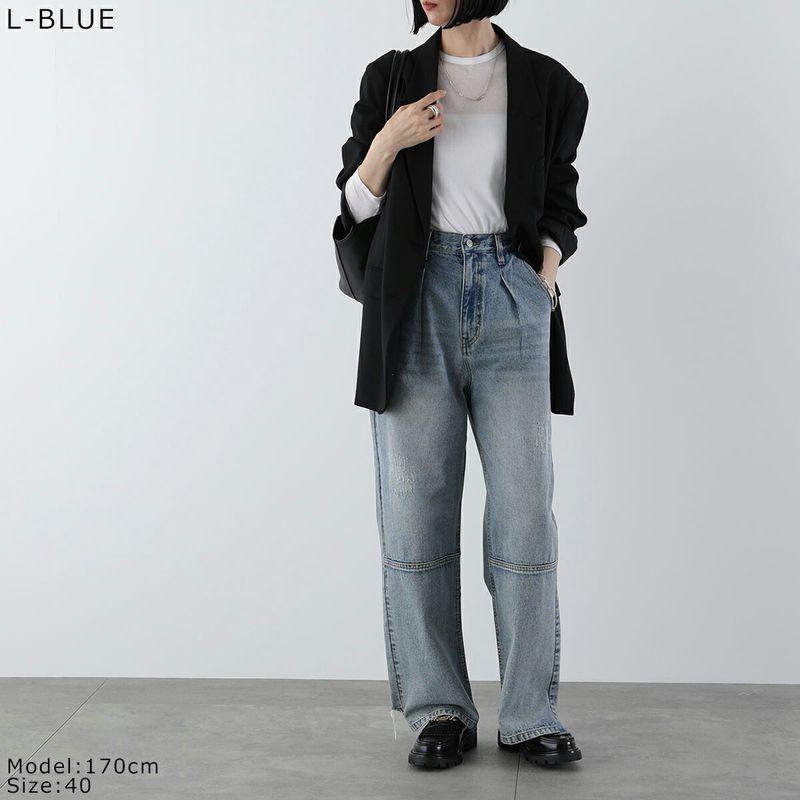 YENN イエン デニムパンツ HIGH RISE TUCK WIDE PANTS Y222-31010 Y253