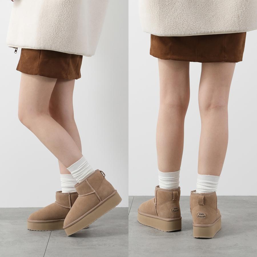 未使用 emu エミュ ムートン ショート ブーツ ダークブラウン25センチ EMU Australia（エミュ オーストラリア） ブーツ 「EMU（エミュ