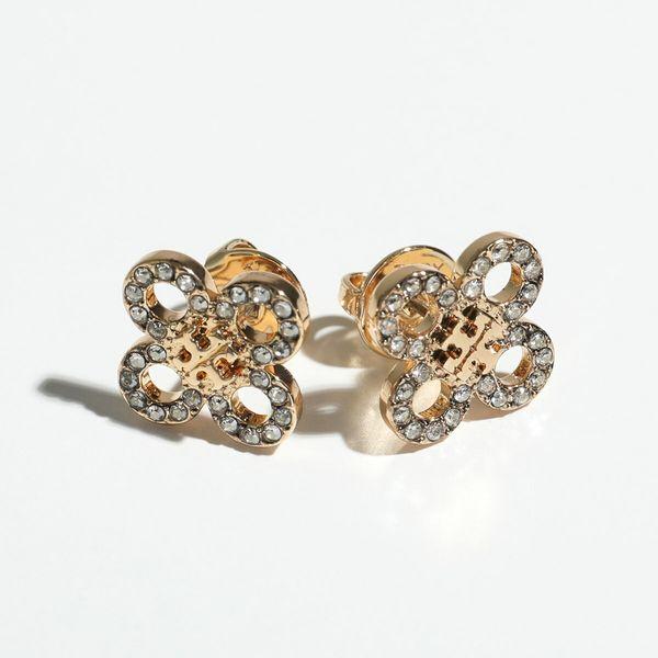 TORY BURCH トリーバーチ ピアス SMALL KIRA CLOVER PAVE STUD TORY BURCH トリーバーチ ピアス SMALL KIRA CLOVER PAVE STUD