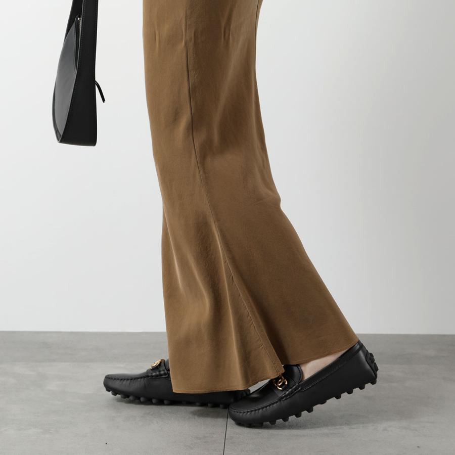 TODS トッズ ローファー GOMMINO MACRO 52K XXW52K0HL10N6M レディース レザー ロゴ メタルTチェーン シューズ 靴 B999/NERO XXW52K0HL10N6MB999