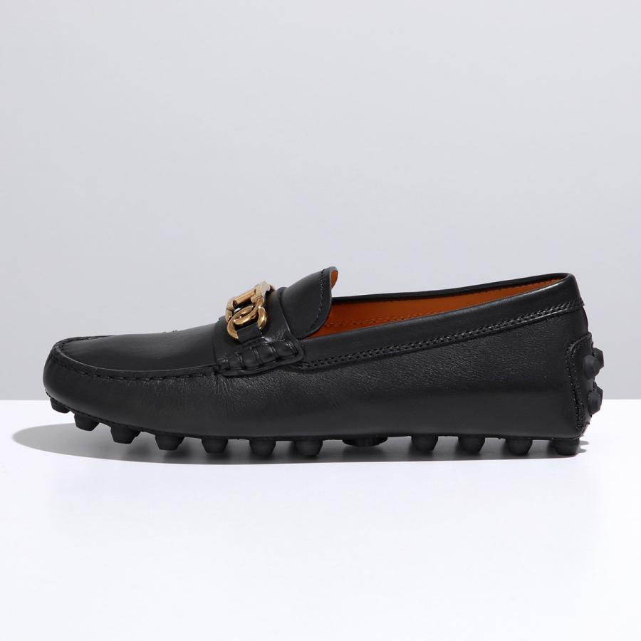 TODS トッズ ローファー GOMMINO MACRO 52K XXW52K0HL10N6M レディース レザー ロゴ メタルTチェーン シューズ 靴 B999/NERO XXW52K0HL10N6MB999