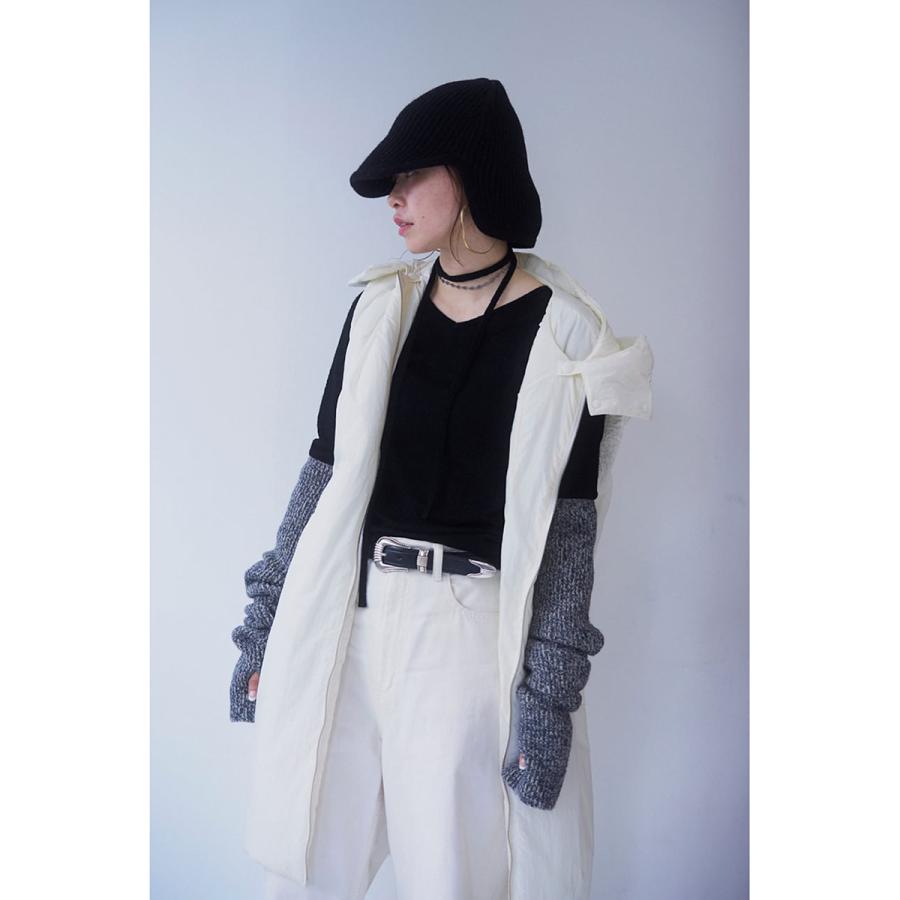 oll オール シアーニット sheer wool long sleeve with tie 450-05009 