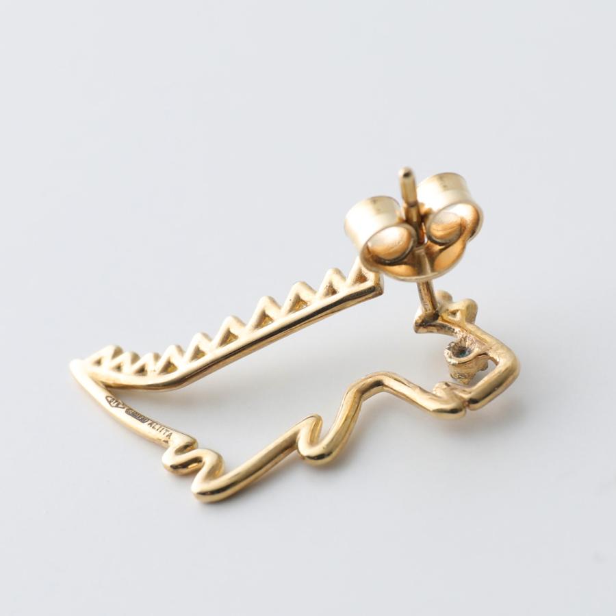 ALIITA アリータ ピアス DINO ESMERALDA EARRING SINGLE レディース 片耳用 シングル 恐竜 モチーフ エメラルド アクセサリー YELLOW-GOLD-9KTの画像
