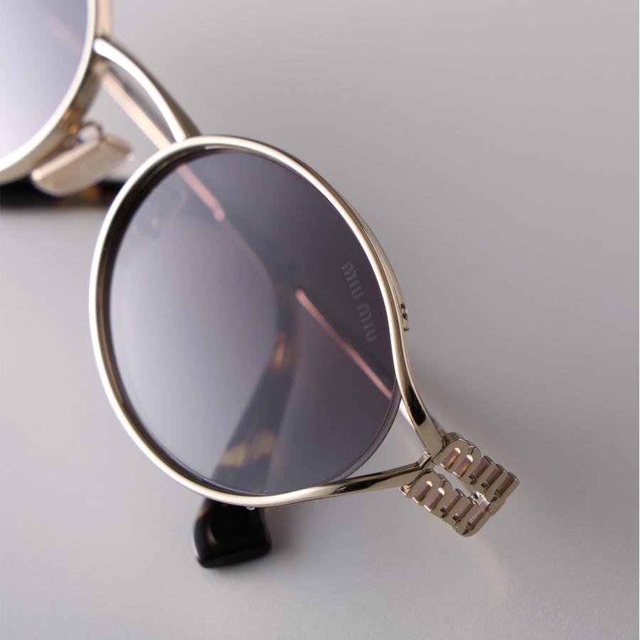 miu miu ゴールドフレーム グレーサングラス miu miu（ミュウミュウ） サングラス SMU 52Y レディース オーバル