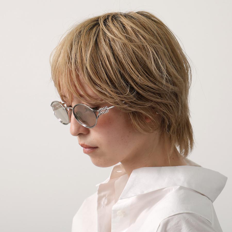 miu miu フレームレスグレーサングラス miu miu（ミュウミュウ） サングラス SMU 52Y レディース オーバル