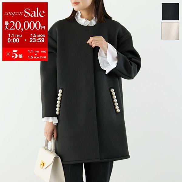 anana アナナ ノーカラーコート a79-031 レディース パール付