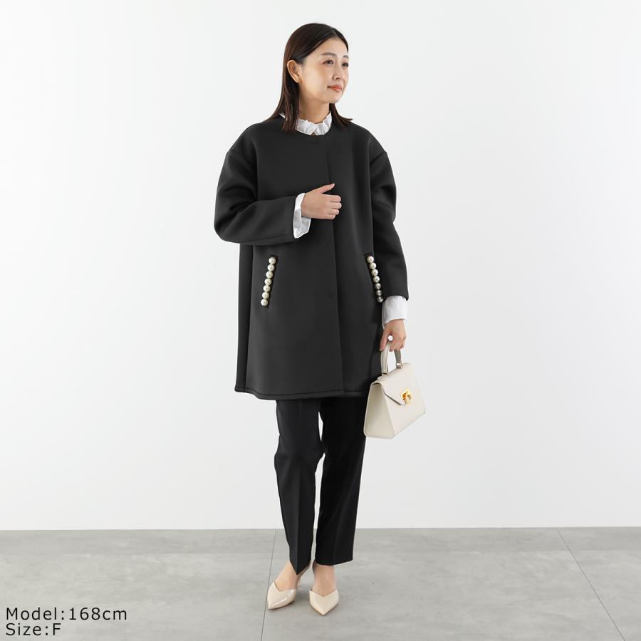 anana（アナナ） ノーカラーコート a79-031 レディース パール付