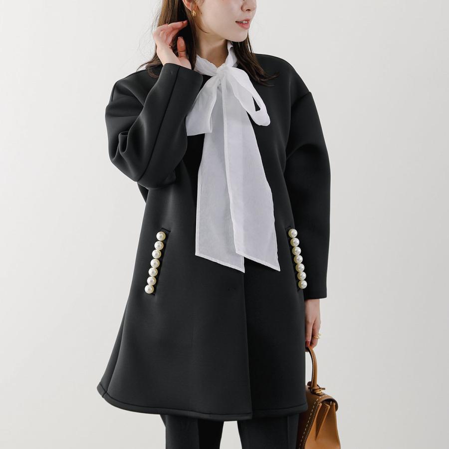 anana（アナナ） ノーカラーコート a79-031 レディース パール付