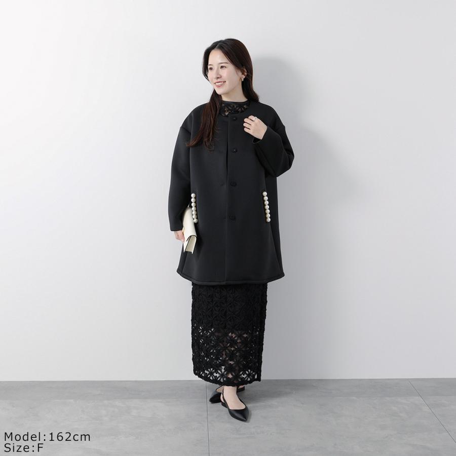anana（アナナ） ノーカラーコート a79-031 レディース パール付