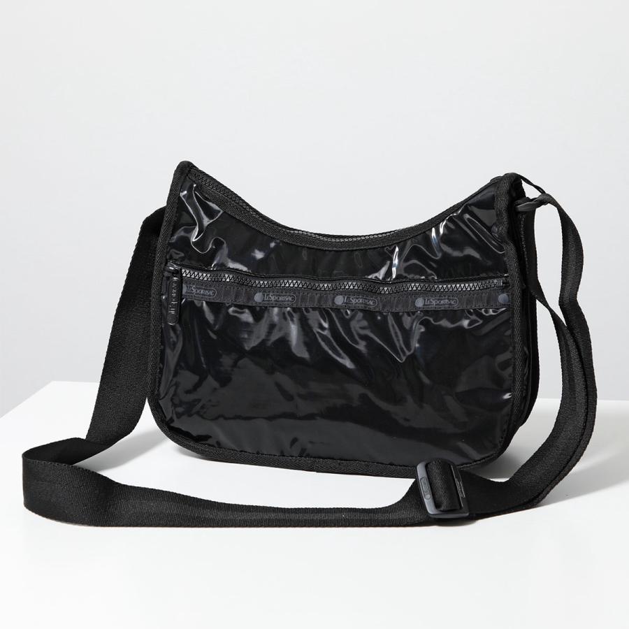 LeSportsac レスポートサック ショルダーバッグ CLASSIC HOBO 7520 レディース ナイロン ホーボーバッグ エナメル 鞄 M135/BLACK-SHINEの画像