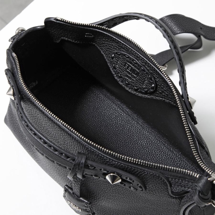 【美品】フェンディ ショルダーバッグ 肩掛け 黒 レザー フェンディ FENDI ショルダーバッグ ダブルバゲット ブラックレザー