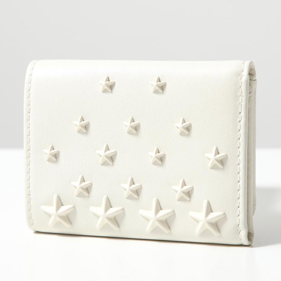JIMMY CHOO 星柄ポーチ ホワイト JIMMY CHOO（ジミーチュウ） 三つ折り財布 NEMO AOR ネモ レディース