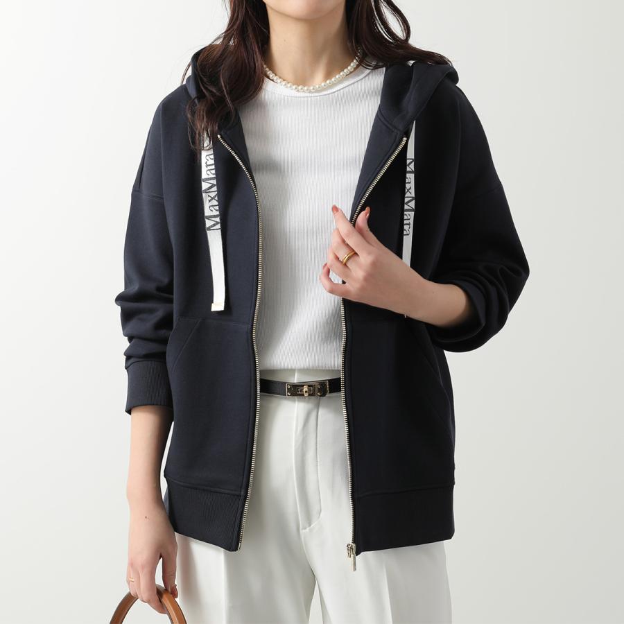 ’S Max Maraマックスマーラ ビジュー付きナイロンパーカー36ネイビー Max Mara - 美品 マックスマーラ Max Mara ジャケット ビジュー ジップ