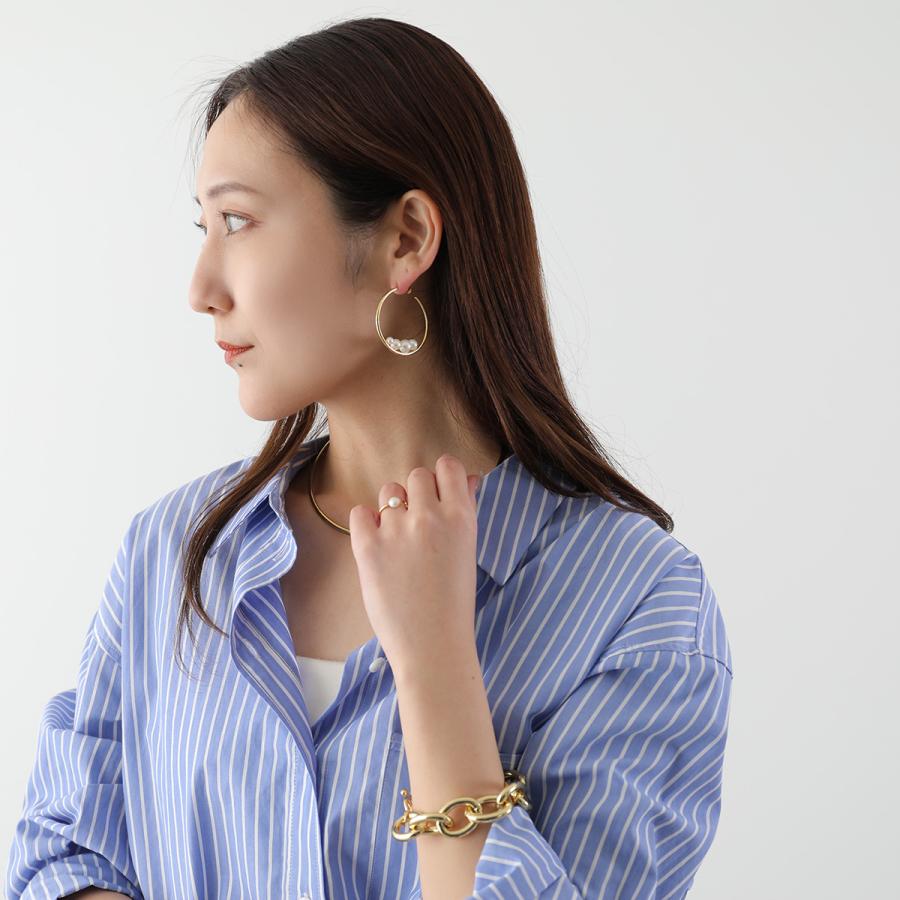 Otiumberg オティウムバーグ フープピアス Large Trio Pearl Hoops OEY24S-3075 レディース パール silver925 14Kゴールドヴェルメイユ ゴールドの画像