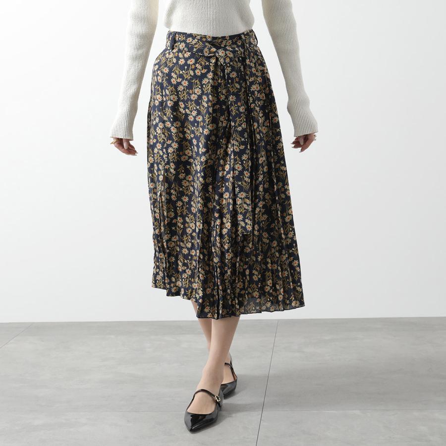 ヌメロヴェントゥーノ　プリーツ　フリル　シルク　ドッキング　ベルト　ワンピース N°21 ヌメロヴェントゥーノ プリーツスカート C091 5549