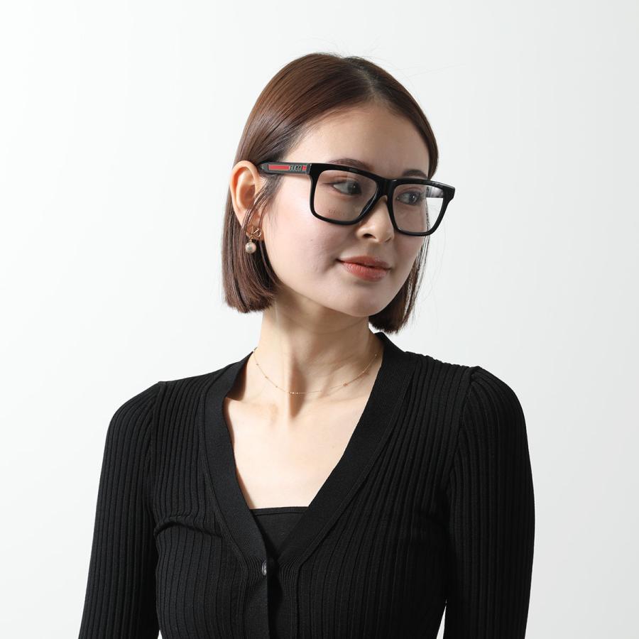 GUCCI（グッチ） メガネ GG0464O レディース ウェリントン型 黒縁