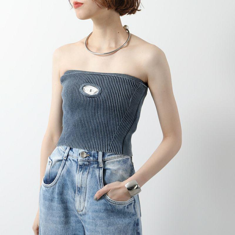 DIESEL レディース　ノースリーブ　デニム素材 DIESEL（ディーゼル） チューブトップ M-CLARKSVILLEX-C A14813 0ANAH