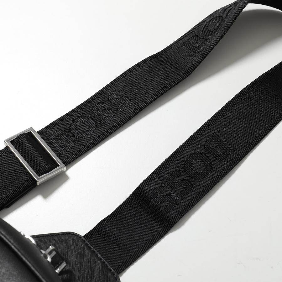 美品未使用　HUGO BOSS ストライプ ボディバッグ エンボスレザー 黒 HUGO BOSS（ヒューゴ・ボス） ボディバッグ Zair_Waistbag 50485597