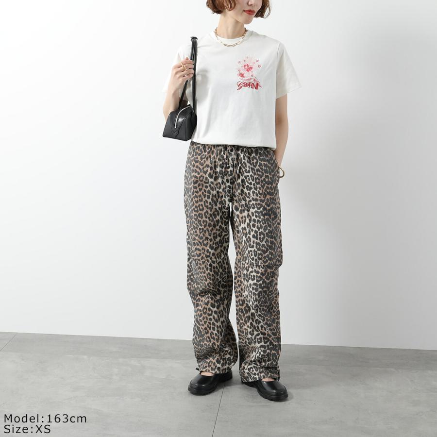 【新品】GANNI ガニー　ブラック シャーリング 半袖 カットソー GANNI ガニー 半袖 Tシャツ Future Heavy Cocktail Cherry Drop